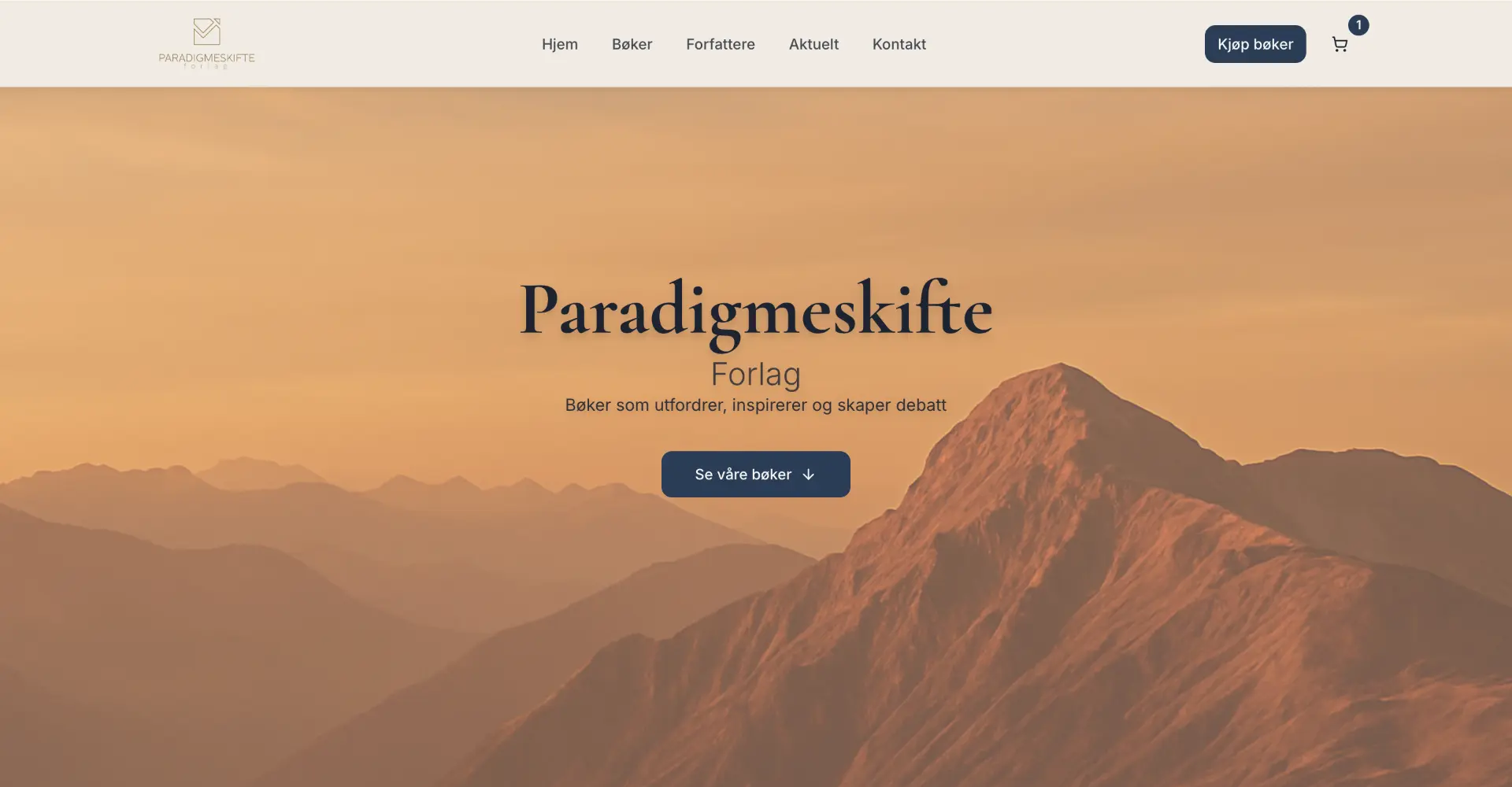 Nettside laget for Paradigmeskifte Forlag