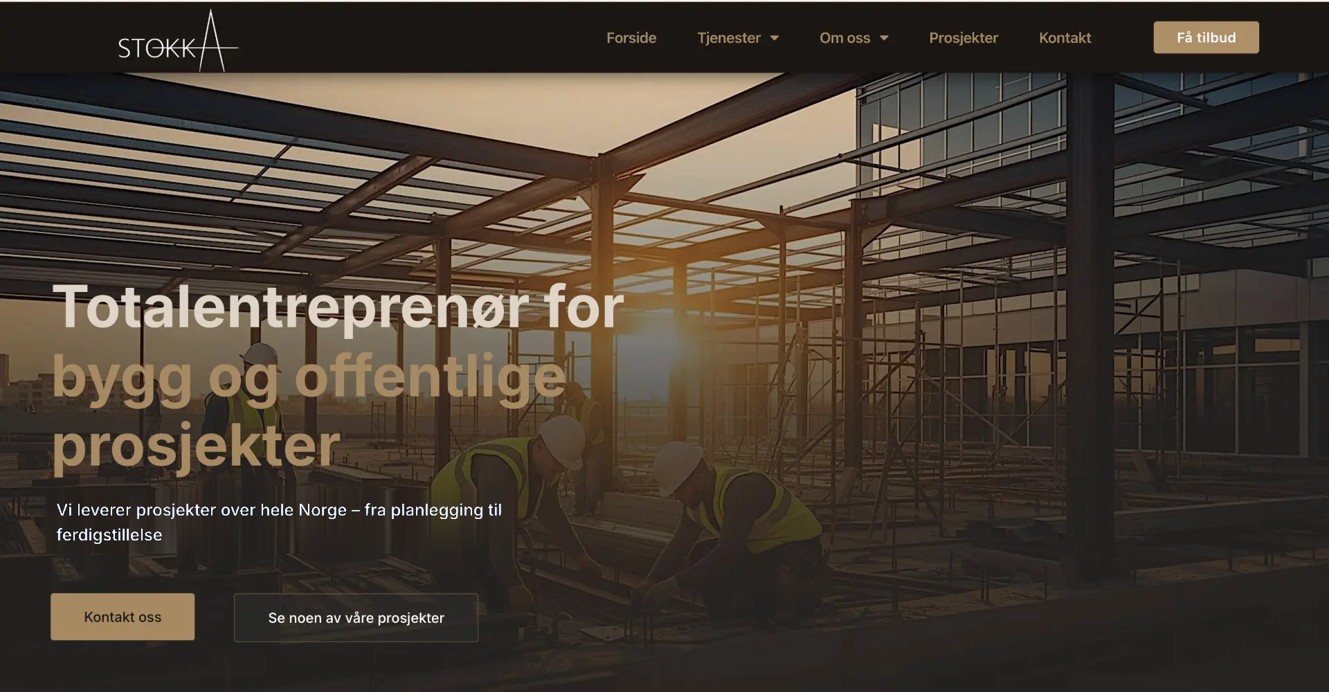 Nettside laget for Stokka Entreprise